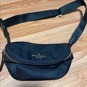 Kate Spade Black Belt Bag with Gold Details